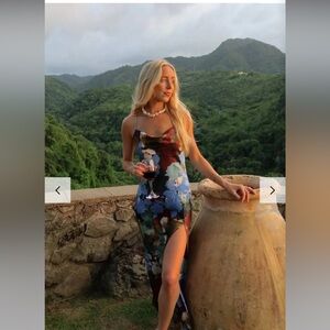 Natalia Blue Printed Maxi Dress